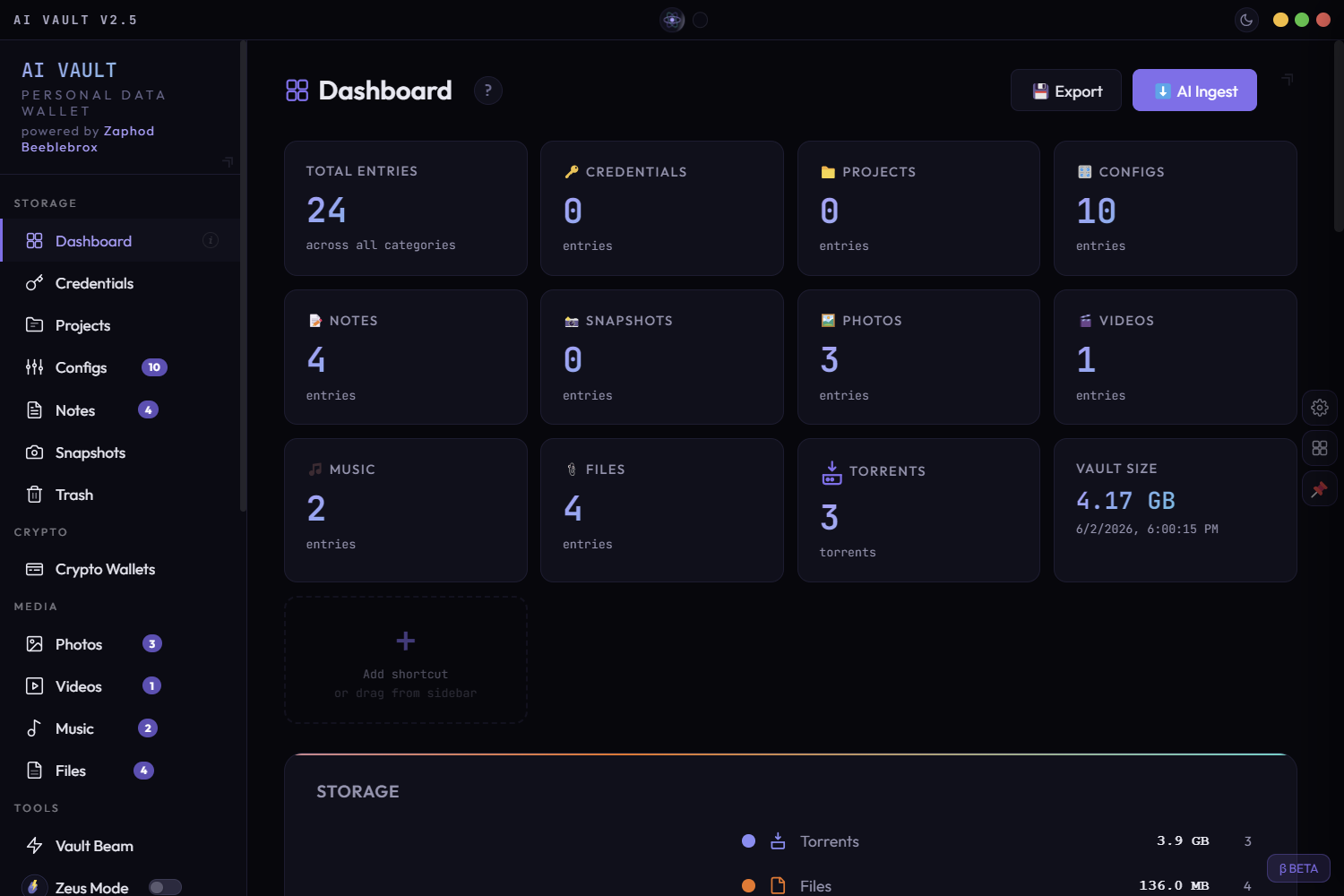 AI Vault — Dashboard